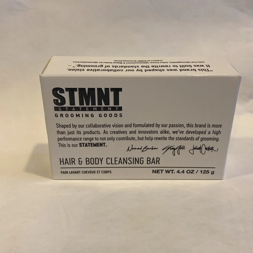 STMNT Statement Grooming Goods Hair & Body Cleansing Bar Soap Size 4.4oz NIB $15